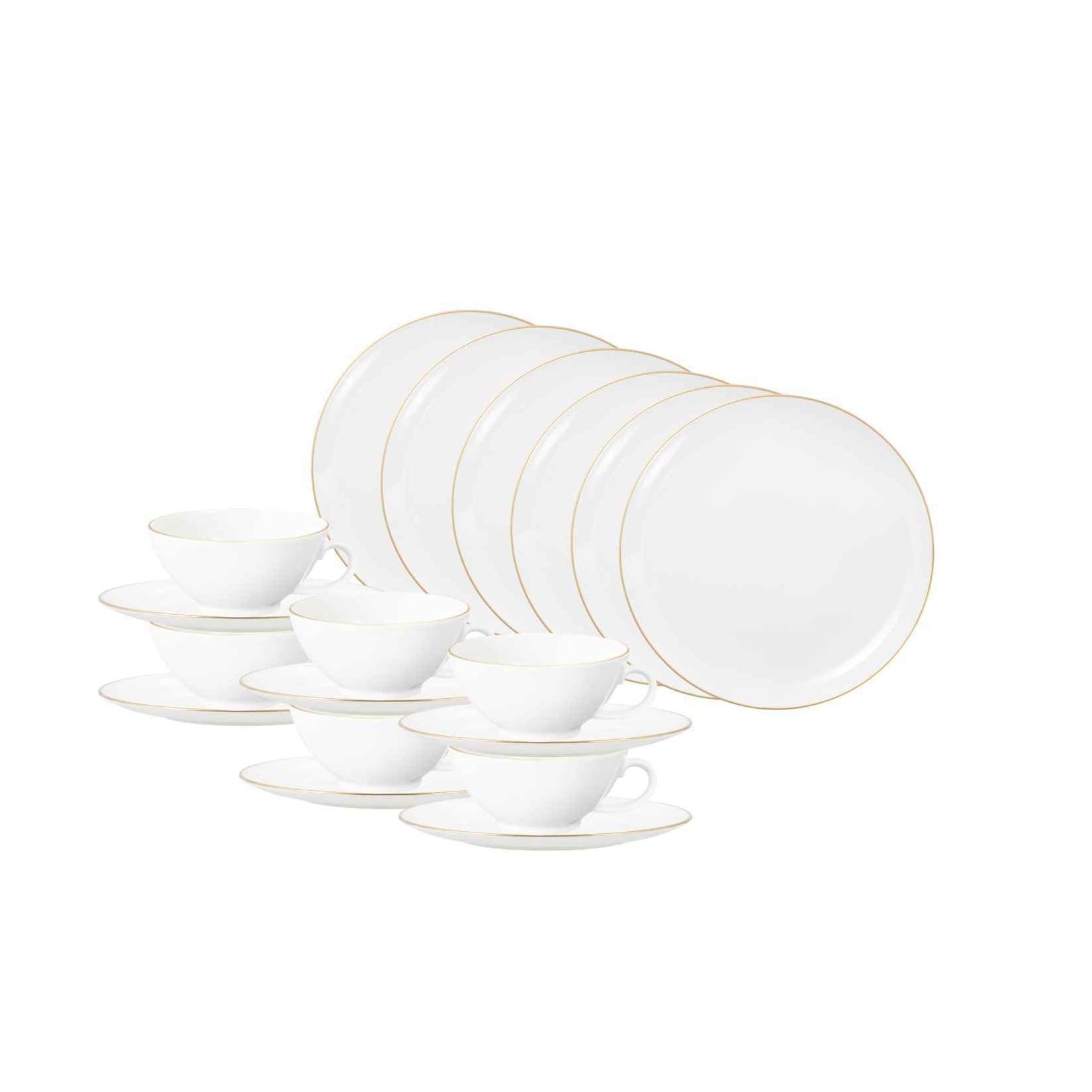 Seltmann Weiden Teeservice Liberty Goldrand 140 ml 18-tlg.