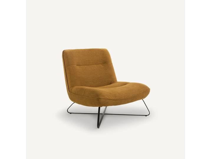 AM.PM Fauteuil tissu natté chiné, HELMA Jaune Miel Ambré
