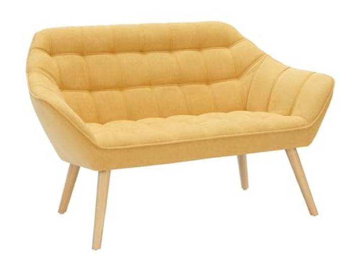 Vente-unique Sofa 2-Sitzer - Stoff - Senfgelb - Caserta