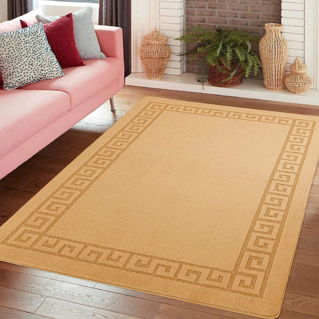 Fairmont Park Ochre Non Slip ROCCO Area Rugs & Runners – Luxury Living Room Carpet, Bedroom Rug, Kitchen Floor Mat & Hallway Door Mat Ochre Rectangle 160 x 230 cm