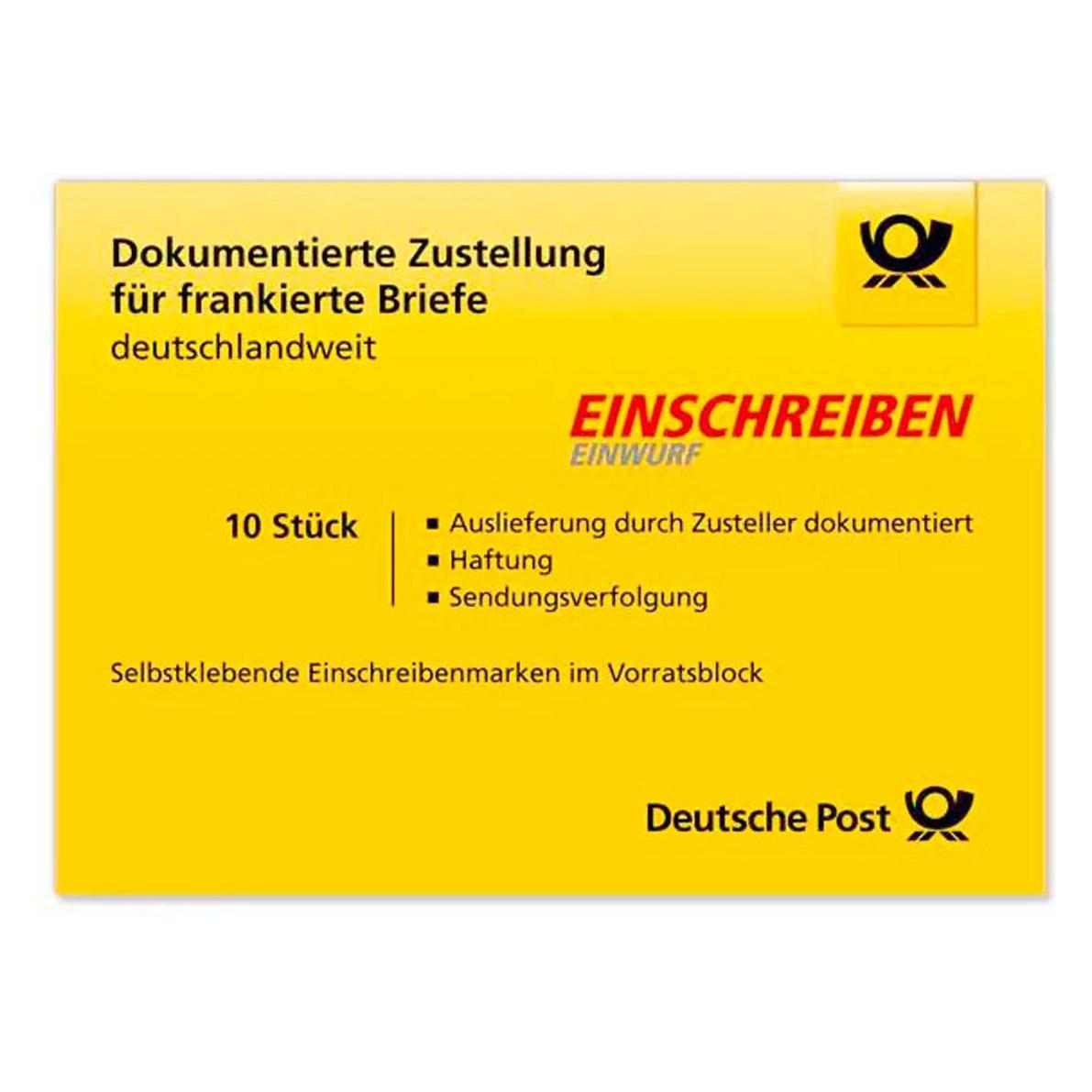 Deutsche Post 10 2,35 € Einschreibenmarken selbstklebend (000001850)