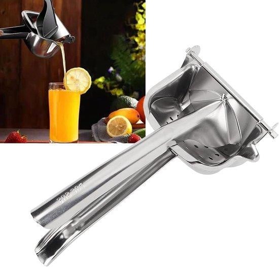 Handmatige RVS citruspers met ergonomische grip in zilver