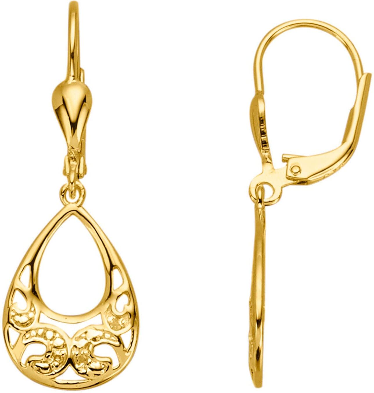 Paar Ohrhänger LADY, silber (silber vergoldet 925), Ohrringe, Damen, Diamanten, Paar Ohrhänger