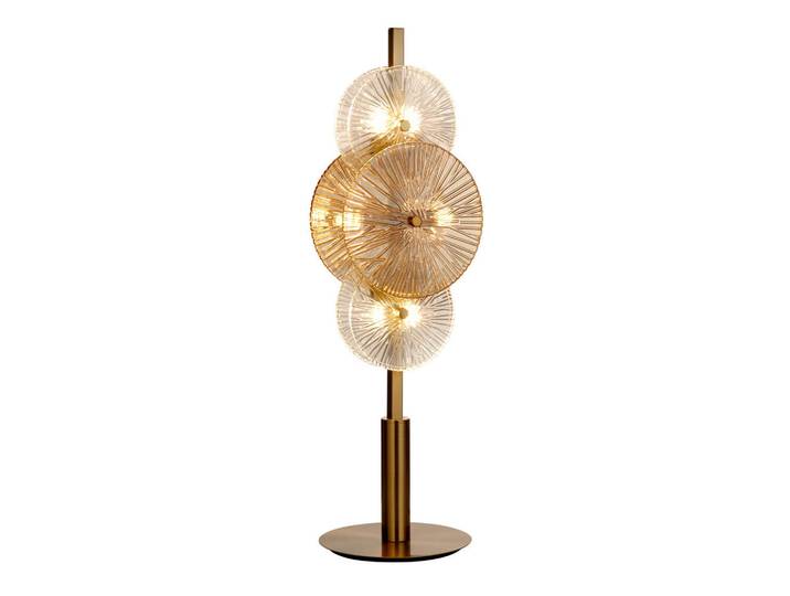 Searchlight Tischleuchte Wagon Wheel, Messingfarben, Metall, Glas, 66 cm, Europäischer Sicherheitsstandard, Lampen & Leuchten, Innenbeleuchtung, Tischlampen, Tischlampen