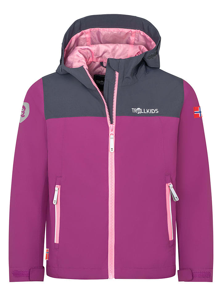 Trollkids Regenjacke "Telemark" in Pink - 164