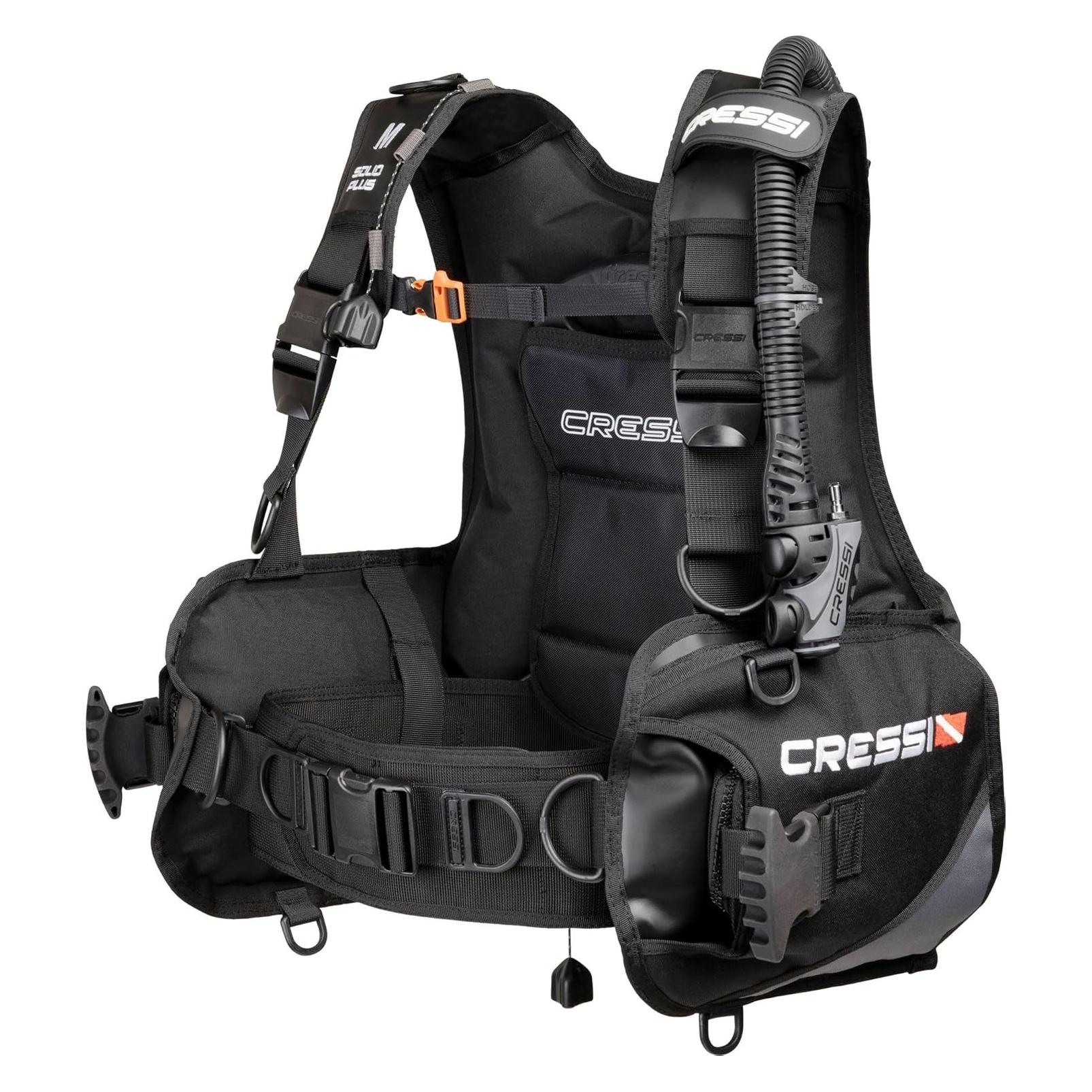 Cressi Solid Plus BCD M - Duikjack met drijfvermogen (BCD), klassieke constructie, zwart, M, uniseks (JIC741603)