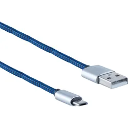 SHVP BS1450023 - USB-A-Stecker > USB MicroB Stecker Nylon blau 2m