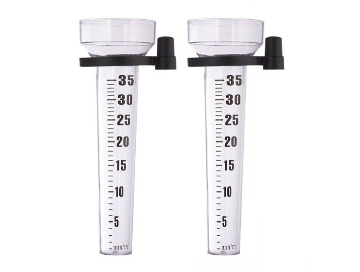 Regenmesser 2er-Set Schwarz-Transparent