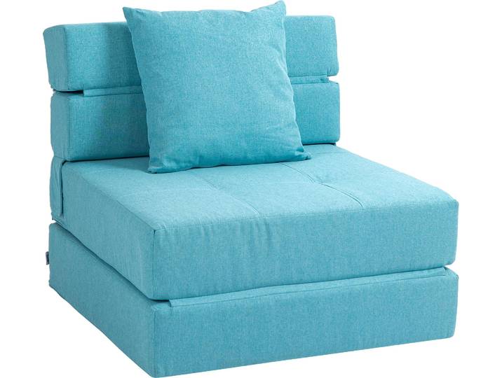 HOMCOM Schlafsessel Schlafsofa Sofabett Einzelsofa mit Waschbarem Kissen Blau
