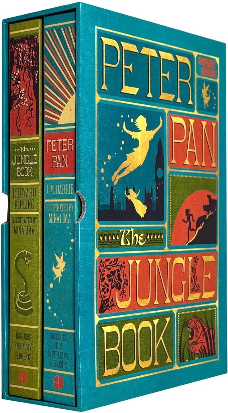 Harper Ltd The Jungle Book, Peter Pan, The Wonderful Wizard and The Adventures of Pinocchio (Minalima Edition) 4 Books Collection Set