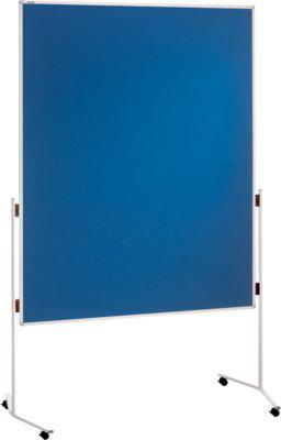 Franken Moderationstafel ECO, 1200 x 1500 mm, beidseitig, mit Rollen, blau/Filz, ECO-UMTF03R