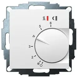 Eberle 547816054202 UP-Raumregler, RAL9016 matt 55x55, 5-30C, AC 230V, 16 A Relais Ausgang 1 Schließer, PWM / 2 Punkt Regelung, Schalter, TA, LED