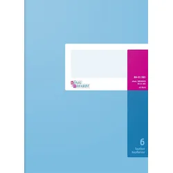 Spaltenbuch A4 mit Kopfleiste 6 Spalten 40 Blatt hellblau Packung mit 5 Stück