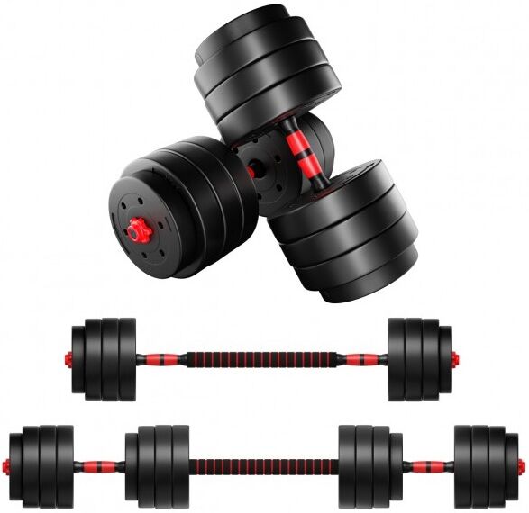 Conjunto de Halteres "Lion 40" 40Kg (Vermelho/Preto) - ATHLER