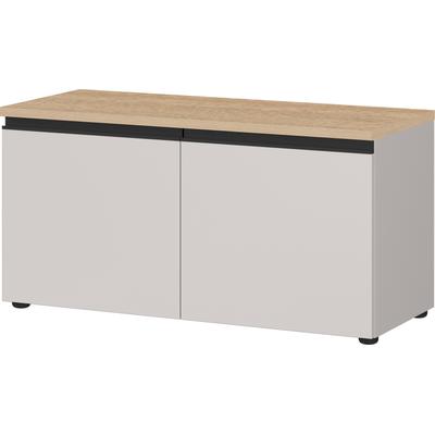 Schuhbank GERMANIA "Cormano", kaschmir, lindberg, eiche, nachbildung, B:96cm H:49cm T:41cm, Holzwerkstoff, Sitzbänke, Schuhbank, 96 x 49 x 41 cm, verstellbare Böden, Soft-close, Made in Germany