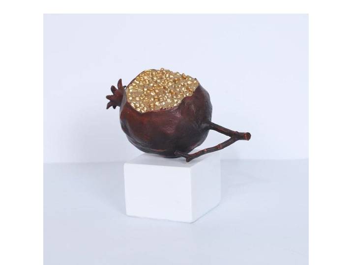 Ornements en alliage de grenade plaqué or, Sculpture minimaliste, décoration de bureau, Statue d'art, artisanat de décoration moderne pour la maison