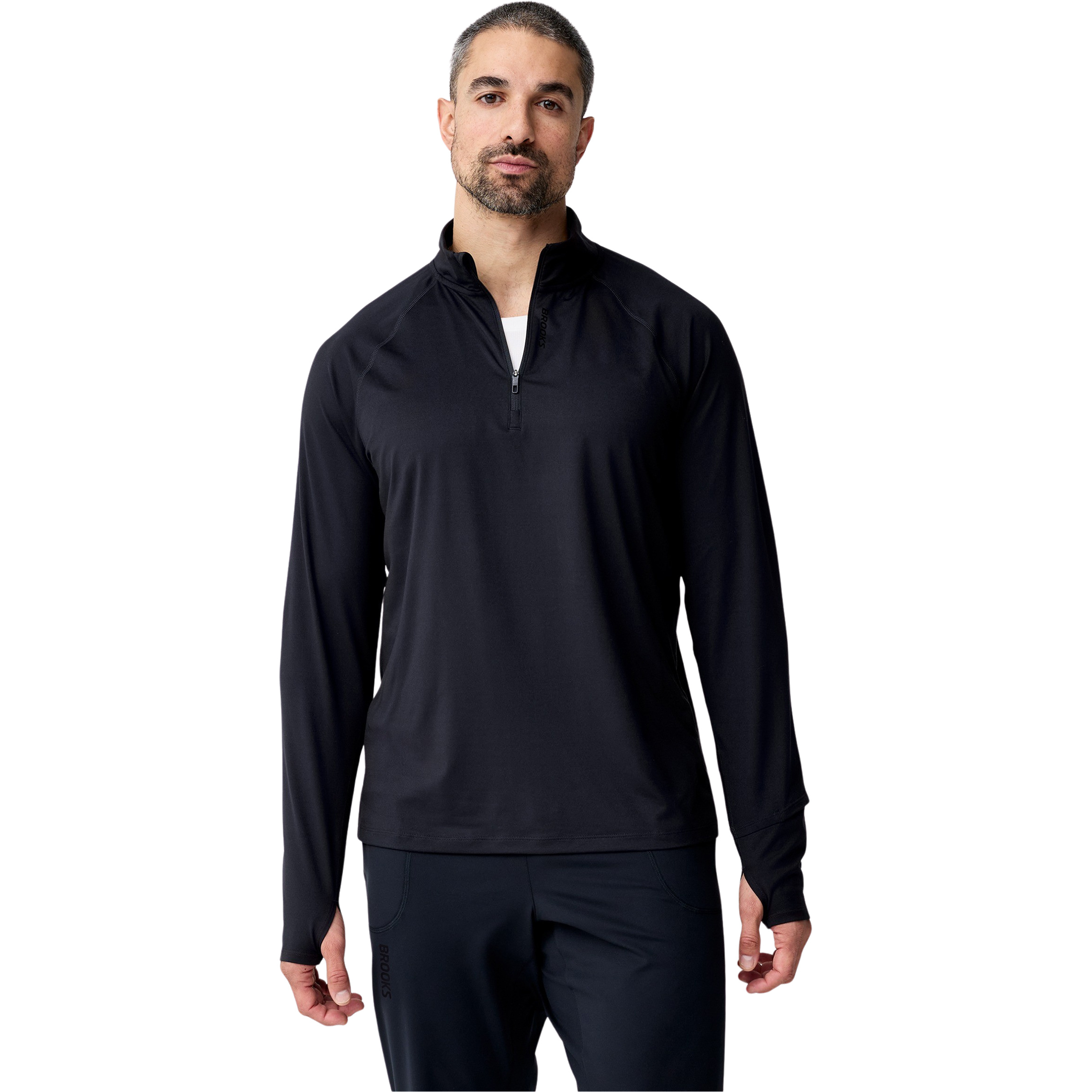 Brooks Dash 1/4 Zip 3.0 Herren Laufshirts schwarz Größe XL Laufen Schnell trocknend