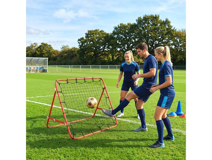 HOMCOM Filet de Rebond Métal Réglable 96x80x96 Entraînement Sport