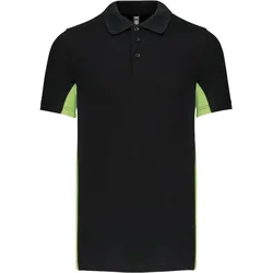 Kariban Unisex 2-farbiges Piqué Polo 'Flag' K232 black/lime S