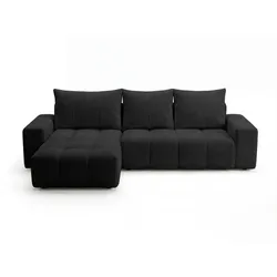 ECKSOFA Bresso Bouclé-Stoff Schwarz