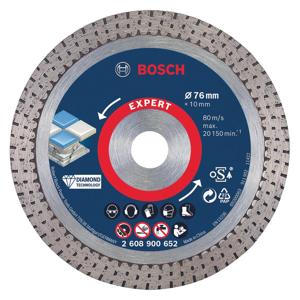 Bosch Professional Zubehör EXPERT HardCeramic 76 mm Diamanttrennscheiben 76 x 1,5 x 10 mm (2608900652)