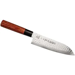 Tsubazo Japanisches Kochmesser Santoku, Küchenmesser, Braun
