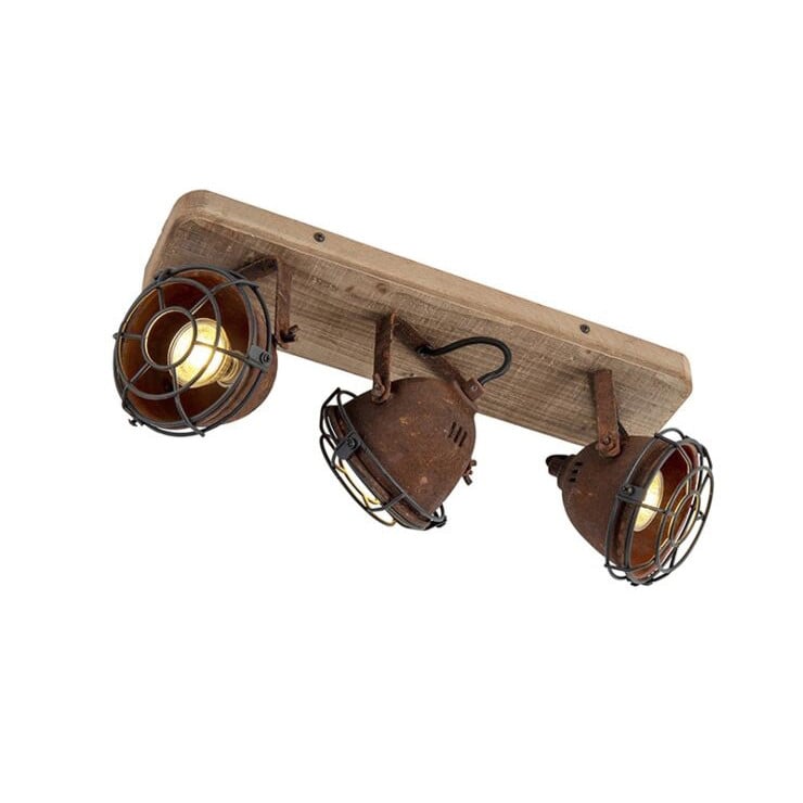 Qazqa Smart Spot Gina Roestbruin Kantelbaar met 3 WiFi GU10 LED Accentverlichting