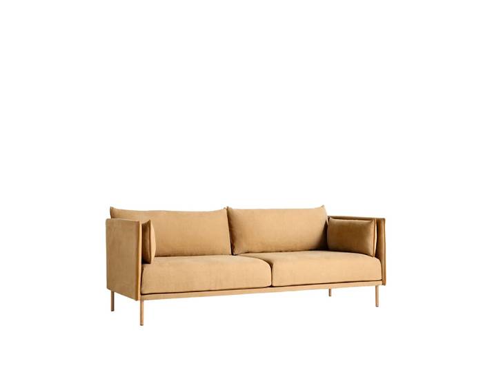 HAY Silhouette 3-Sitzer Sofa Cognac-geölte Eichenbeine