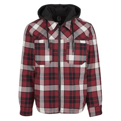 Winterjacke BRANDIT "Brandit Brandit Top Heavy Twill Jacket", Herren, Gr. S, rot (rot, schwarz), 100% Baumwolle, kariert, normal, ohne Ausschnitt, Jacken Winterjacke