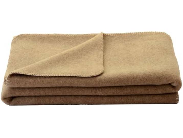 STEINBECK Wohndecke Supralana Schurwolle Taupe Größe 150x200 cm