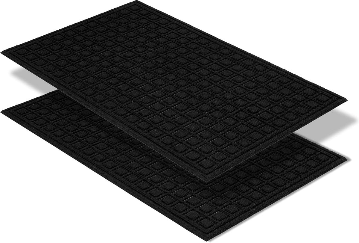 Set van 2 Antislip Buitendeurmatten in Zwart