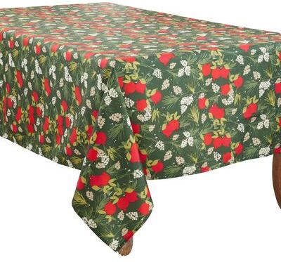 Saro Lifestyle Pomegranate Design Holiday Tablecloth