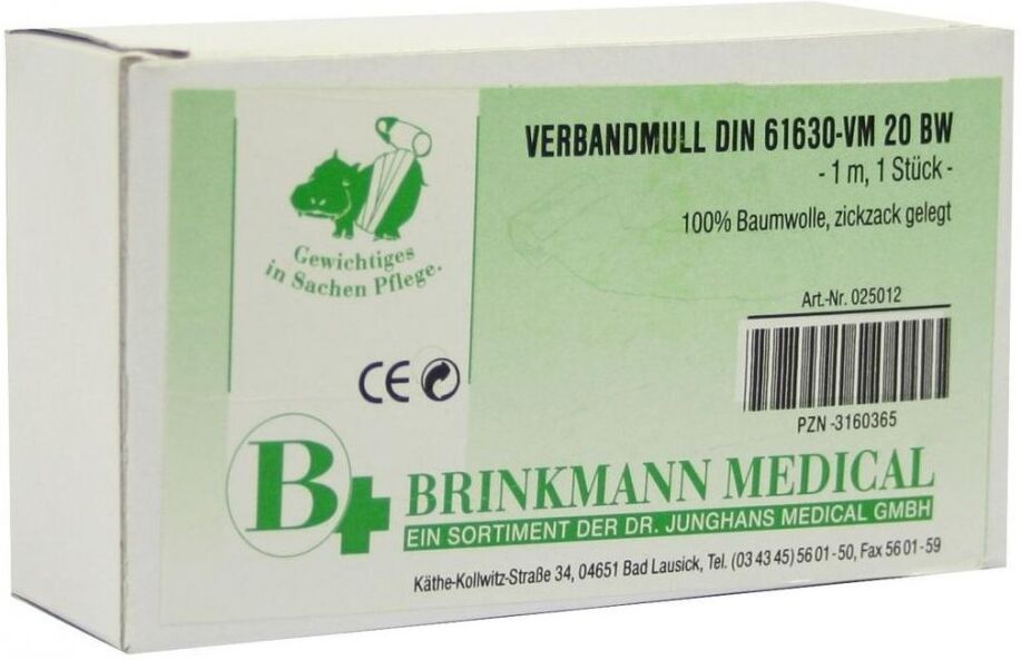 Verbandmull 1mx10cm zickzack 1stk