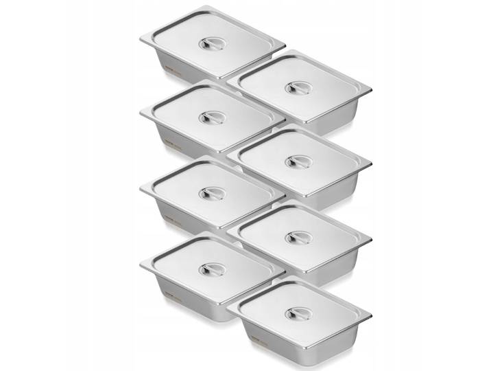 VEVOR 8 X Hotelpannen Gastronorm Bakken Rvs 1/2 Maat 326x266x102mm