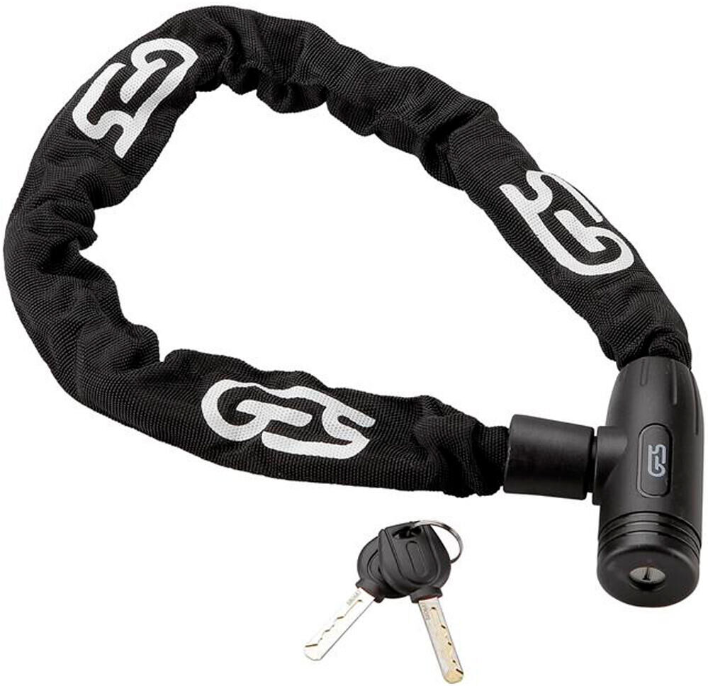 Ges candado cadena 8x8x800 mm negro candado bicicleta Negro (UNICA)