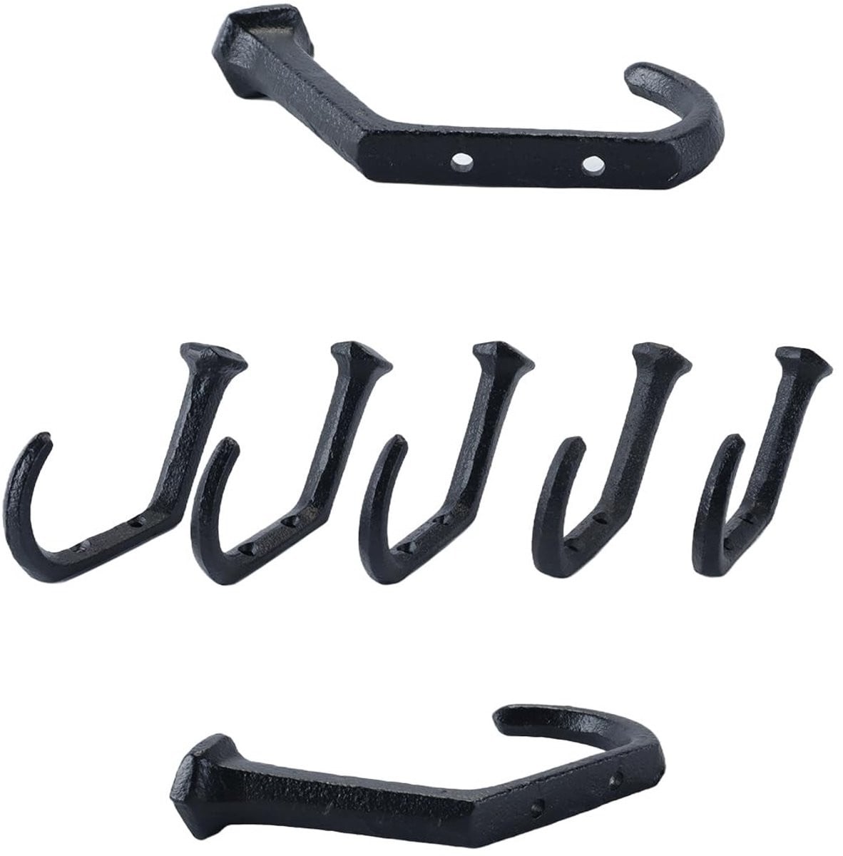 Omgoods Set van 4 Retro Gietijzeren Wandhaken voor Kleding en Accessoires