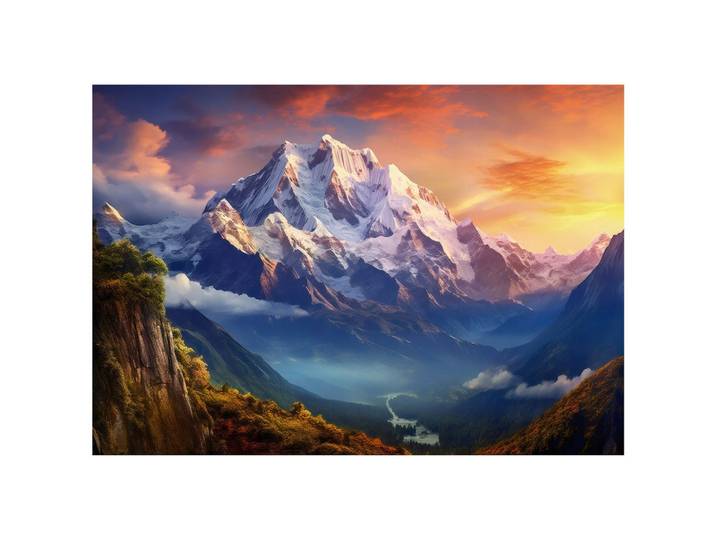 FOTOTAPETE Gebirge Natur Blau 416x254 cm