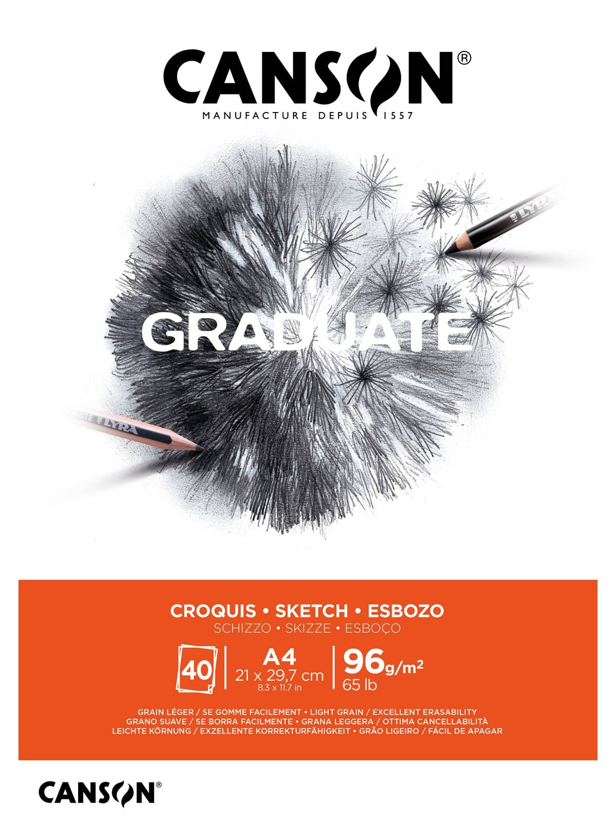 Canson Graduate Sketch Pad A4 96G 40 SH