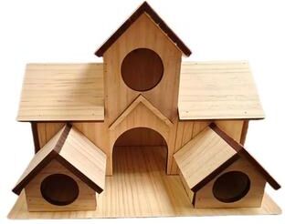 Inspired Finds Handmade Rustic Wooden Bird House Hanging Nesting Shelter For Outdoor Garden Decor light Wood