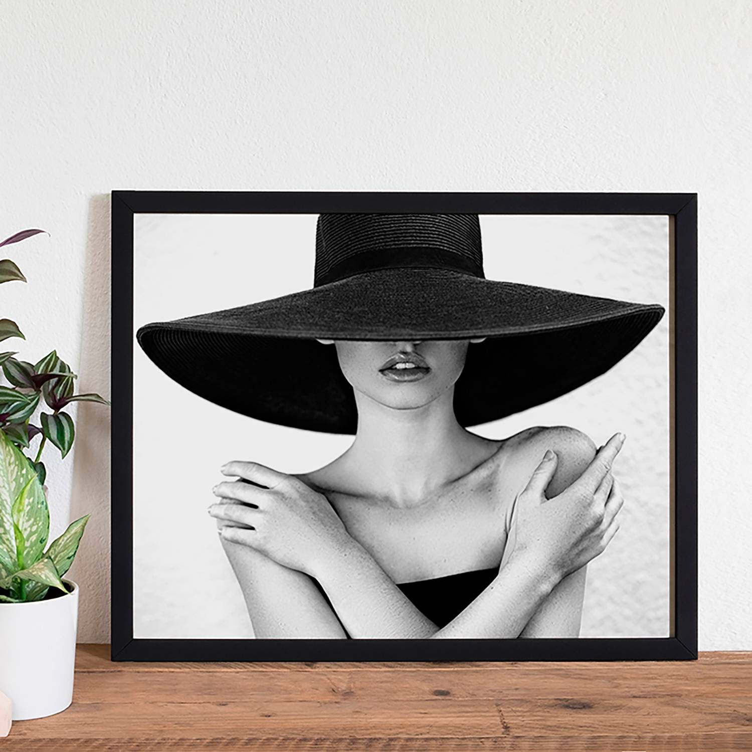 home24 Big Black Hat Lijst - Beukenhout - Meerdere kleuren - 52 x 42 cm