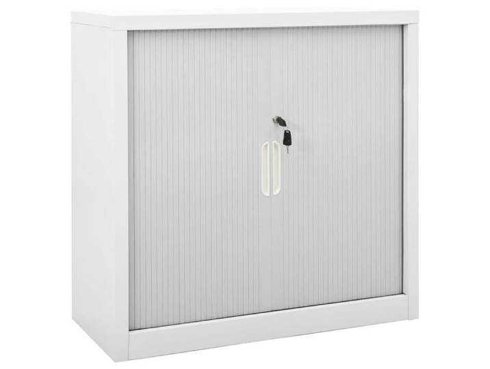 Armoire - Viesurchoix - 90x40x90 cm - Acier - 2 étagères réglables - Portes coulissantes