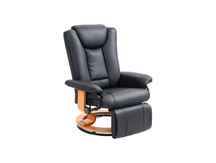 Fauteuil TV - MUVOE - Inclinable et pivotant - Cuir noir - Charge max. 150 kg - Confort ultime