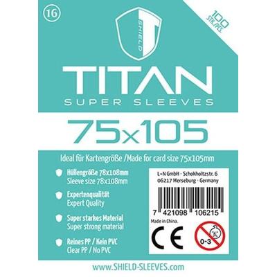 Shield Sleeves 1028506 - Shield Titan 16, 100 Super Sleeves für Kartengröße 75 x 105 mm, Spielkarten-Schutzhüllen