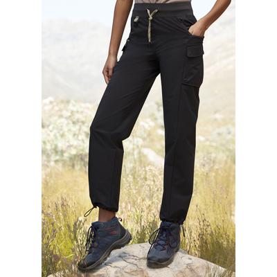 Trekkinghose LASCANA ACTIVE "Cargo Pants", Damen, Gr. 46, N-Gr, schwarz, Web, Obermaterial: 92% Polyamid, 8% Elasthan, unifarben, Hosen Trekkinghose, Schlupfform
