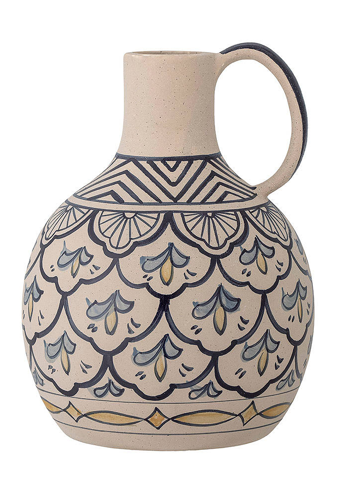 Bloomingville Vase "Nadya" in Creme/ Blau - (H)27 x Ø 20 cm - onesize