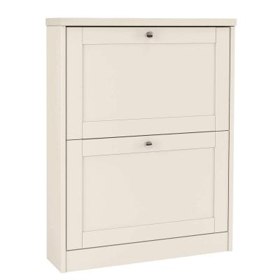 Schuhschrank OTTO HOME "Heide Schuhkommode mit 2 Klappen für 6-8 paar Schuhe", kaschmir, B:70cm H:90cm T:19cm, FSC-zertifizierter Holzwerkstoff, Schränke, Schuhschrank, aus massiver Kiefer mit 2 Klappen und Facettenfront, Metallgriffe