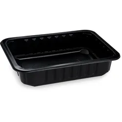 Menü-Schale (PP) ungeteilt schwarz 227 x 178 x 50 mm 1400ml