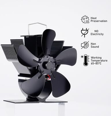 Perfect Picks Market HeatFlow Eco Stove Fan Silent Heat Powered Fireplace Fan For Wood Stoves & Even Heat Distribution stove Fan