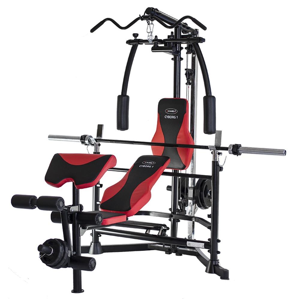 HMS Fitness CYBORG 1, 135 kg, Rücken, Bizeps, Trapezius, Trizeps, Schwarz, Rot, Stahl, 1570 mm, 2220 mm