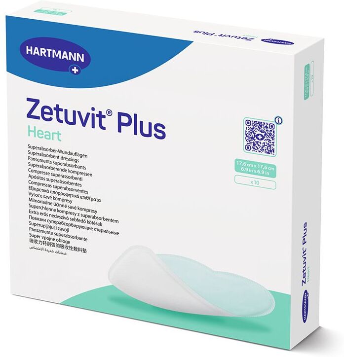 Zetuvit Plus Heart 17,6x17,6 cm Wundauflage 10 St Verband